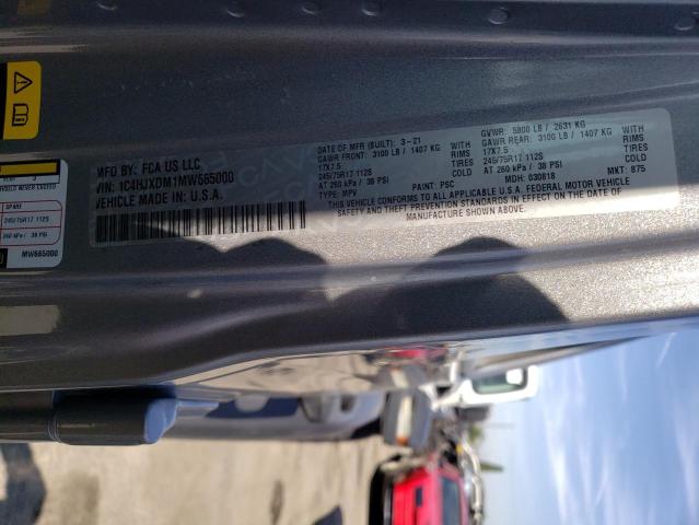 Photo 12 VIN: 1C4HJXDM1MW665000 - JEEP WRANGLER U 