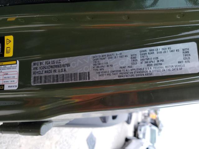 Photo 9 VIN: 1C4HJXDM8MW816799 - JEEP WRANGLER U 