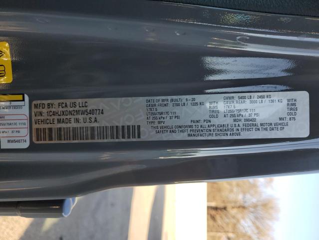 Photo 13 VIN: 1C4HJXDN2MW540774 - JEEP WRANGLER U 