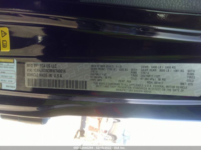 Photo 8 VIN: 1C4HJXDN3MW740014 - JEEP WRANGLER 