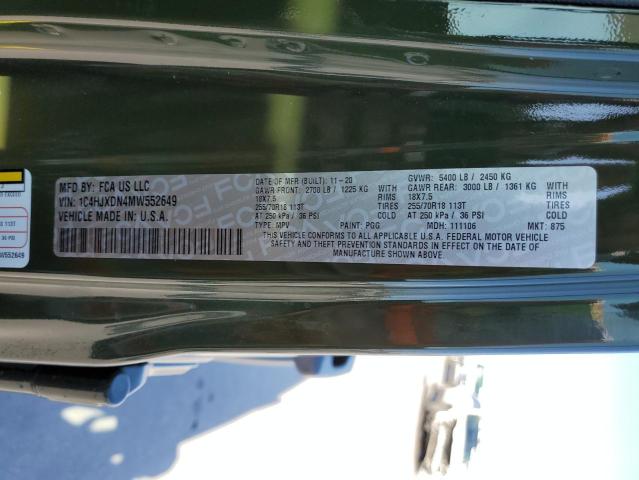 Photo 13 VIN: 1C4HJXDN4MW552649 - JEEP WRANGLER U 