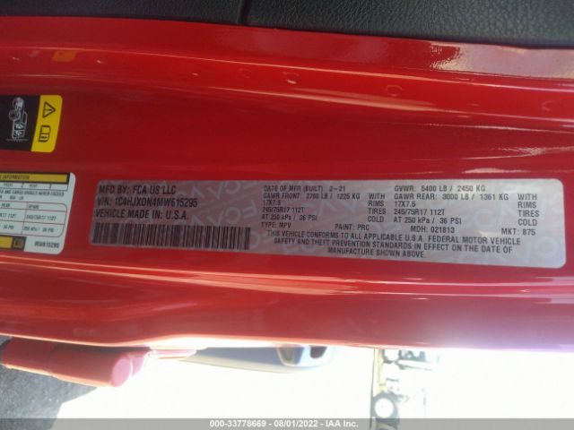 Photo 8 VIN: 1C4HJXDN4MW615295 - JEEP WRANGLER 