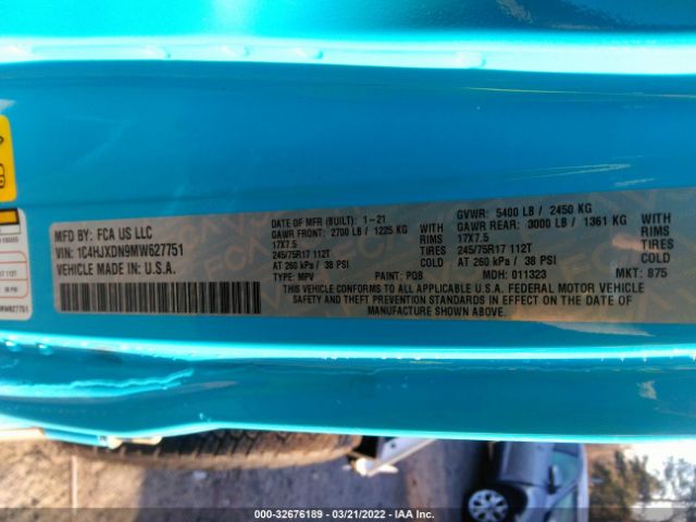 Photo 8 VIN: 1C4HJXDN9MW627751 - JEEP WRANGLER 