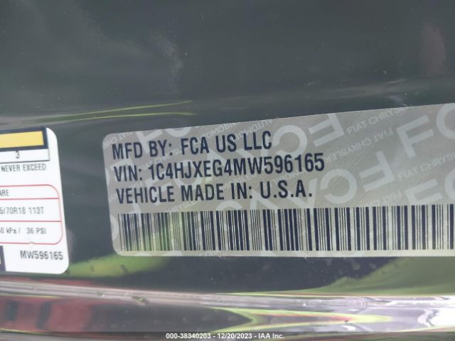 Photo 8 VIN: 1C4HJXEG4MW596165 - JEEP WRANGLER UNLIMITED 