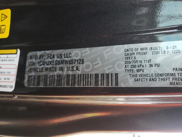 Photo 9 VIN: 1C4HJXEG8MW657128 - JEEP WRANGLER U 