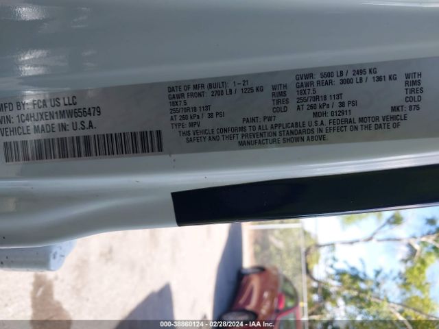 Photo 8 VIN: 1C4HJXEN1MW656479 - JEEP WRANGLER UNLIMITED 