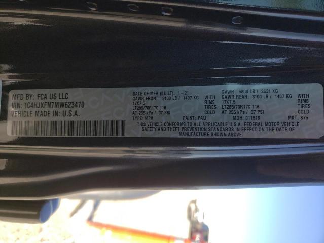 Photo 12 VIN: 1C4HJXFN7MW623470 - JEEP WRANGLER U 