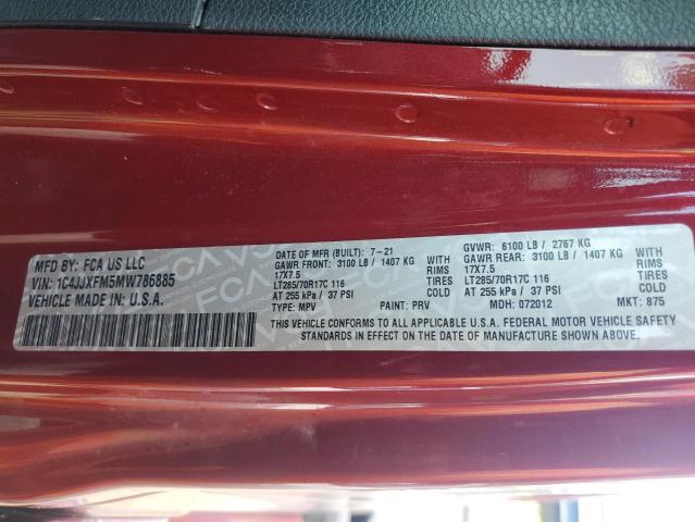 Photo 12 VIN: 1C4JJXFM5MW786885 - JEEP WRANGLER U 