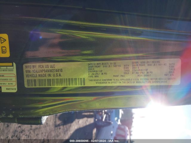 Photo 8 VIN: 1C4JJXP64NW274410 - JEEP WRANGLER 4XE 