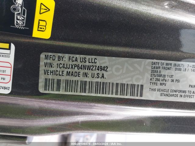 Photo 8 VIN: 1C4JJXP64NW274942 - JEEP WRANGLER 4XE 