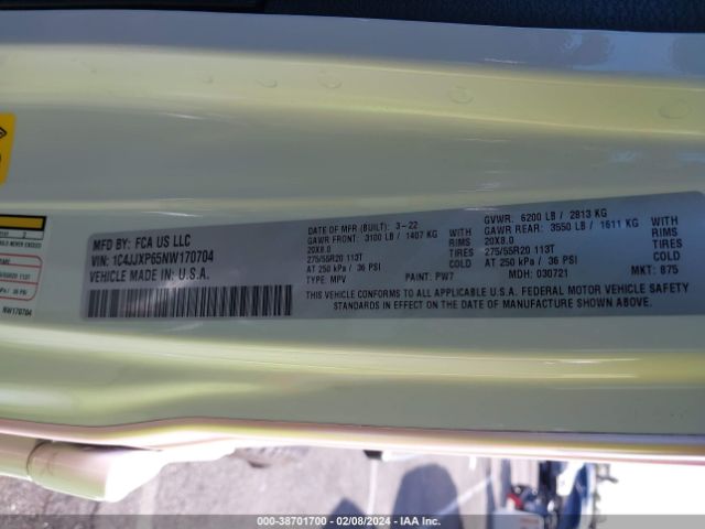 Photo 8 VIN: 1C4JJXP65NW170704 - JEEP WRANGLER 4XE 