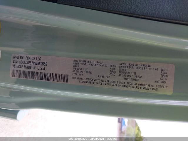 Photo 8 VIN: 1C4JJXP67PW689580 - JEEP WRANGLER 