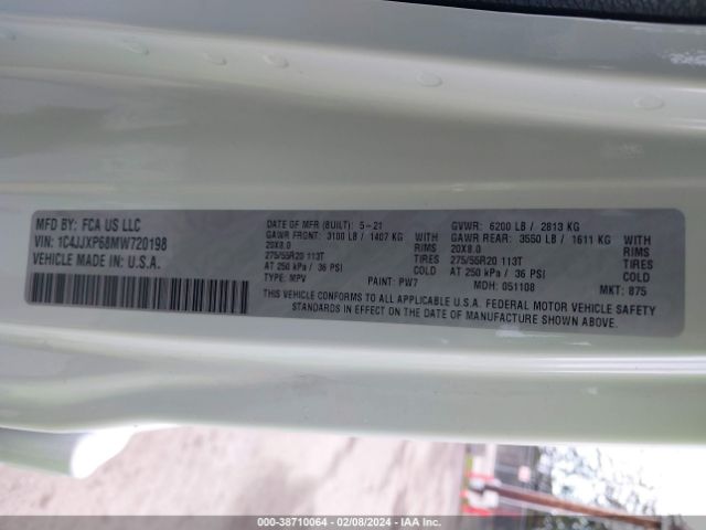 Photo 8 VIN: 1C4JJXP68MW720198 - JEEP WRANGLER 4XE 