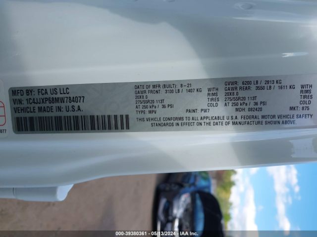 Photo 8 VIN: 1C4JJXP68MW784077 - JEEP WRANGLER 4XE 