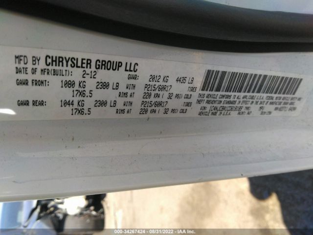 Photo 8 VIN: 1C4NJCBA1CD618189 - JEEP COMPASS 