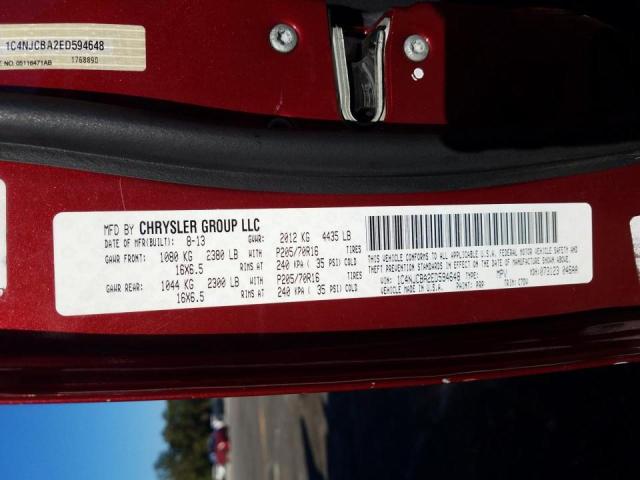 Photo 9 VIN: 1C4NJCBA2ED594648 - JEEP COMPASS SP 