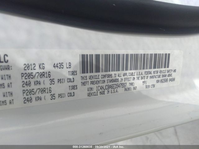 Photo 8 VIN: 1C4NJCBA6ED547557 - JEEP COMPASS 