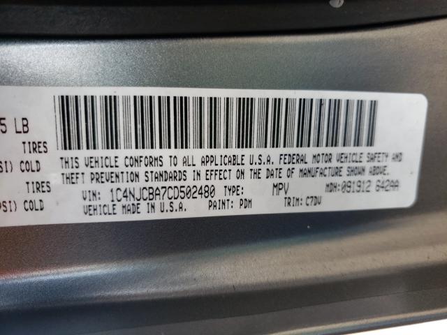 Photo 9 VIN: 1C4NJCBA7CD502480 - JEEP COMPASS SP 