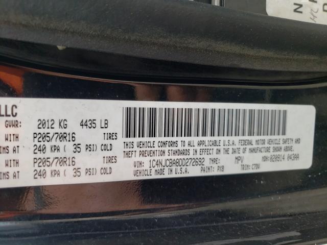 Photo 9 VIN: 1C4NJCBA8DD272692 - JEEP COMPASS SP 