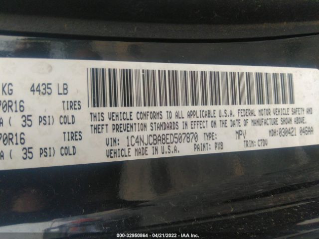 Photo 8 VIN: 1C4NJCBA8ED507870 - JEEP COMPASS 