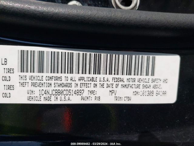 Photo 8 VIN: 1C4NJCBB0CD514897 - JEEP COMPASS 