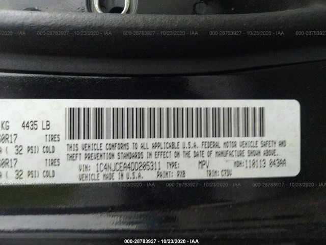 Photo 8 VIN: 1C4NJCEA4DD205311 - JEEP COMPASS 