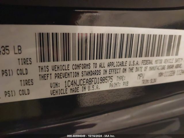 Photo 8 VIN: 1C4NJCEA8FD198575 - JEEP COMPASS 