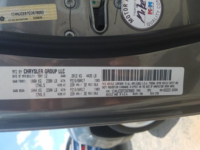 Photo 9 VIN: 1C4NJCEB7CD678093 - JEEP COMPASS LA 