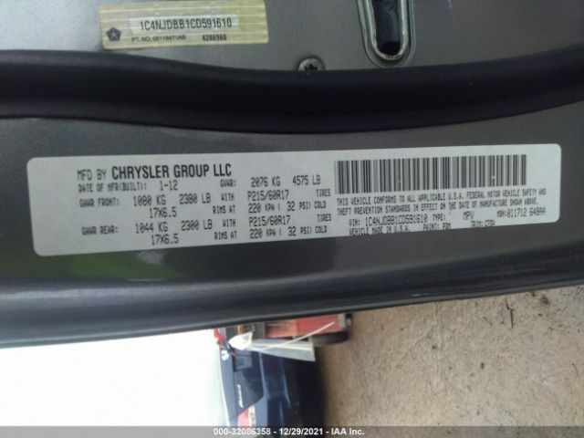 Photo 8 VIN: 1C4NJDBB1CD591610 - JEEP COMPASS 