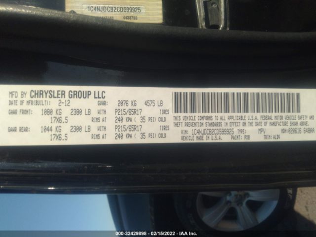 Photo 8 VIN: 1C4NJDCB2CD599925 - JEEP COMPASS 