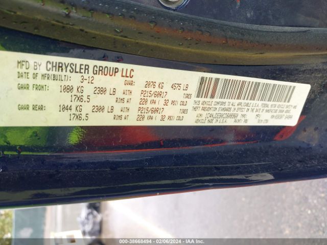 Photo 8 VIN: 1C4NJDEB0CD608960 - JEEP COMPASS 