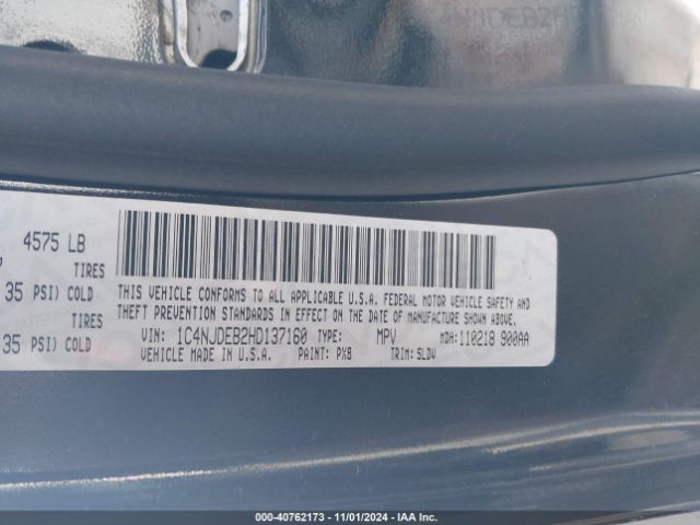 Photo 8 VIN: 1C4NJDEB2HD137160 - JEEP COMPASS 