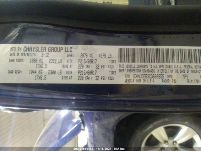 Photo 8 VIN: 1C4NJDEB3CD608855 - JEEP COMPASS 