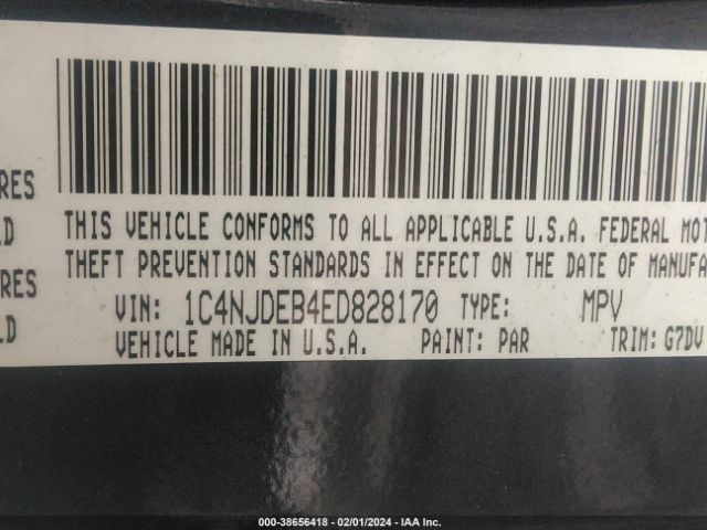 Photo 8 VIN: 1C4NJDEB4ED828170 - JEEP COMPASS 