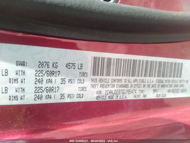 Photo 8 VIN: 1C4NJDEB7GD795474 - JEEP COMPASS 