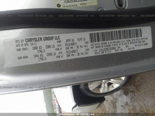 Photo 8 VIN: 1C4NJDEB8CD523803 - JEEP COMPASS 