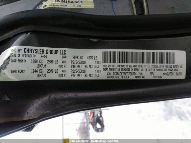 Photo 8 VIN: 1C4NJDEB8ED760374 - JEEP COMPASS 