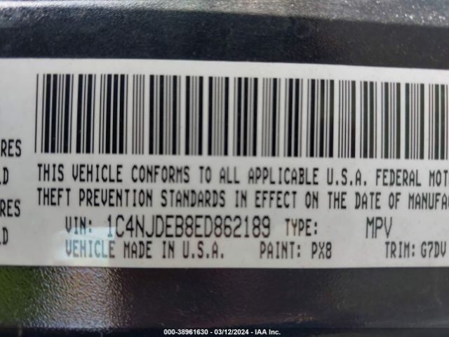 Photo 8 VIN: 1C4NJDEB8ED862189 - JEEP COMPASS 