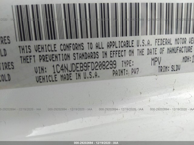 Photo 8 VIN: 1C4NJDEB9FD208299 - JEEP COMPASS 