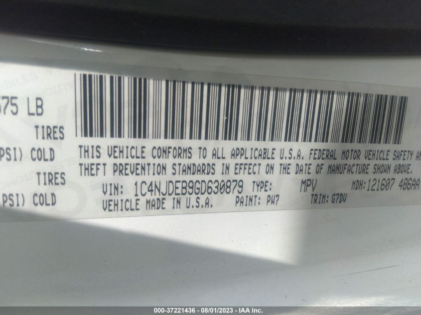 Photo 8 VIN: 1C4NJDEB9GD630879 - JEEP COMPASS 