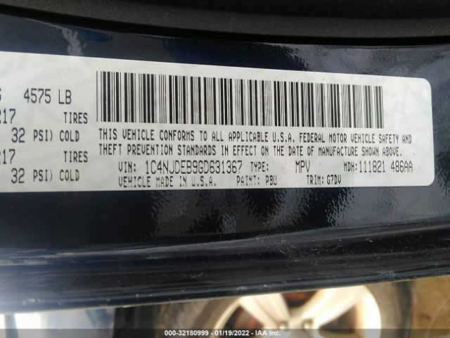 Photo 8 VIN: 1C4NJDEB9GD631367 - JEEP COMPASS 