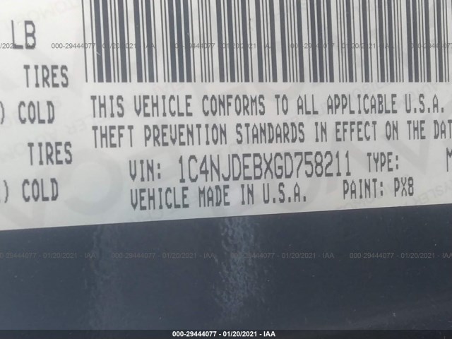 Photo 8 VIN: 1C4NJDEBXGD758211 - JEEP COMPASS 