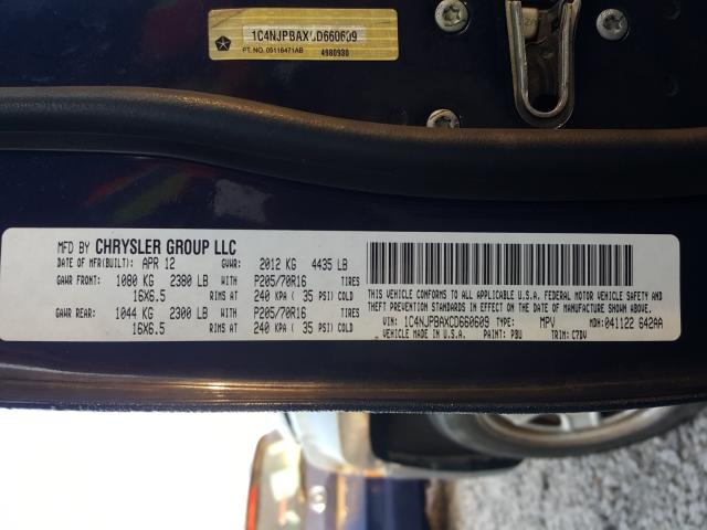 Photo 9 VIN: 1C4NJPBAXCD660609 - JEEP PATRIOT SP 