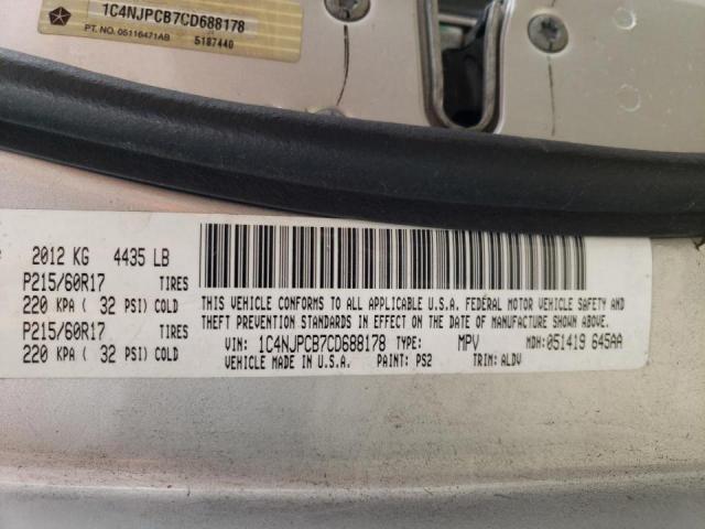 Photo 9 VIN: 1C4NJPCB7CD688178 - JEEP PATRIOT LI 