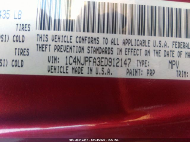 Photo 8 VIN: 1C4NJPFA3ED912147 - JEEP PATRIOT 