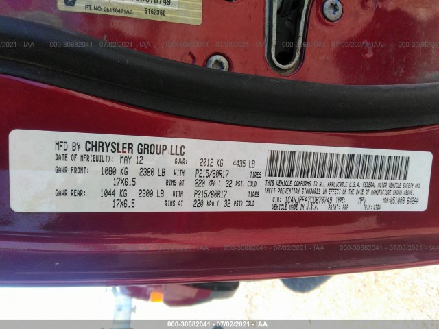 Photo 8 VIN: 1C4NJPFA7CD670749 - JEEP PATRIOT 