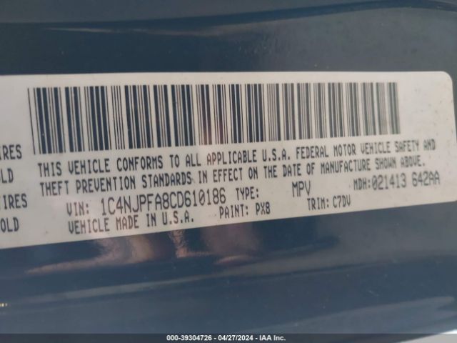 Photo 8 VIN: 1C4NJPFA8CD610186 - JEEP PATRIOT 