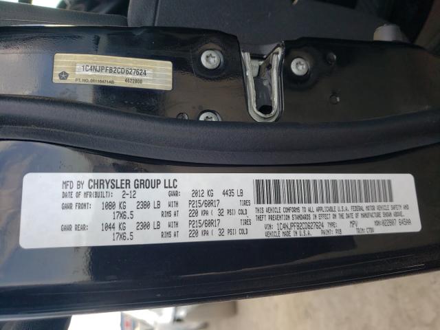 Photo 9 VIN: 1C4NJPFB2CD627624 - JEEP PATRIOT LA 