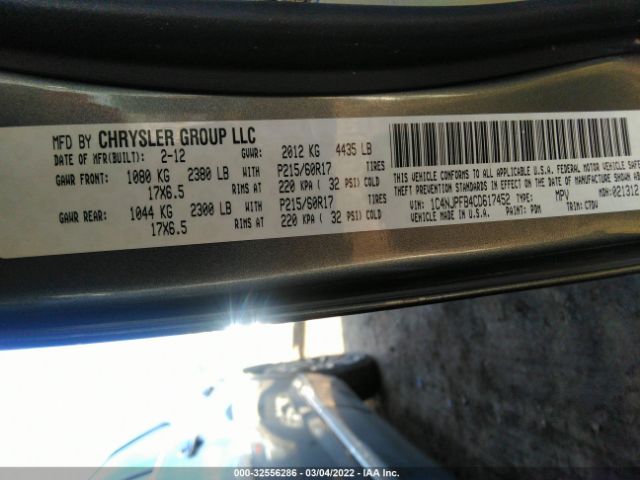 Photo 8 VIN: 1C4NJPFB4CD617452 - JEEP PATRIOT 