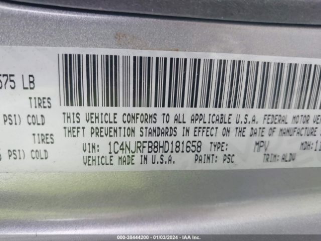 Photo 8 VIN: 1C4NJRFB8HD181658 - JEEP PATRIOT 